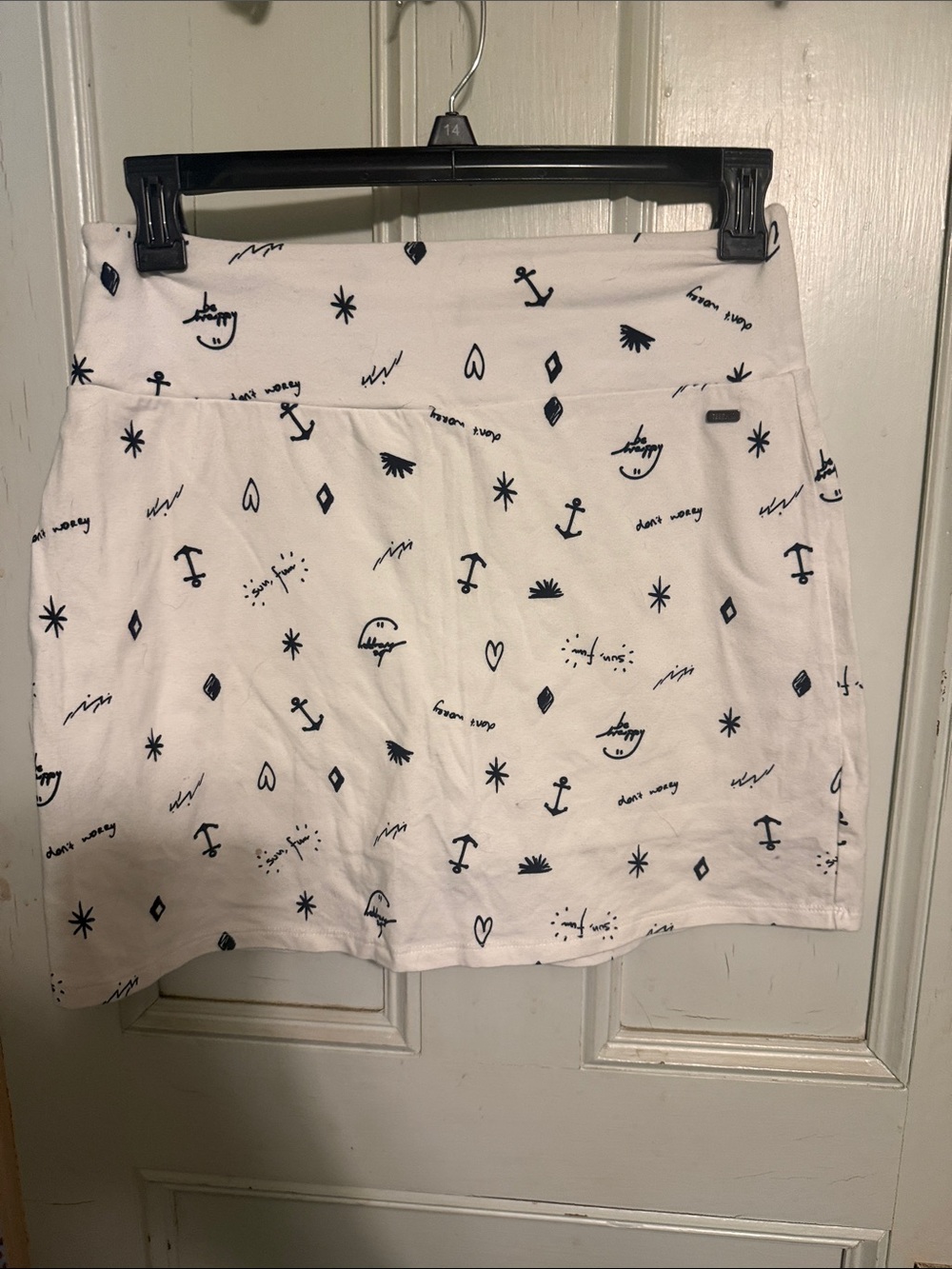White Anchor Print Skort with Nautical Motifs
